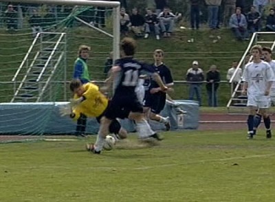 Dieses Tor zählt glücklicherweise nicht, da der Ball wohl bei der vorausgehenden Flanke bereits im Aus war.
Schlüsselwörter: kein Tor