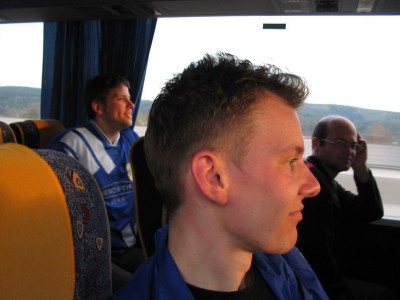 Rückfahrt im Supporters Bus - geringfügig schneller als der Hinweg
