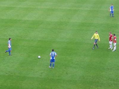Ziegner und Nagy üben für das 1:0
