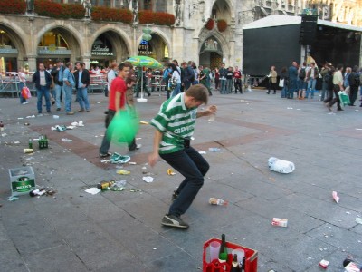  Marienplatz am späten Nachmittag.
Schlüsselwörter: Bayern München Celtic Glasgow Marienplatz