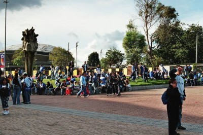 Absolut friedliche Stimmung vor dem Stadion.
